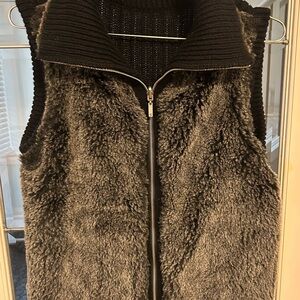 Reversible Black Faux Fur Vest for Women